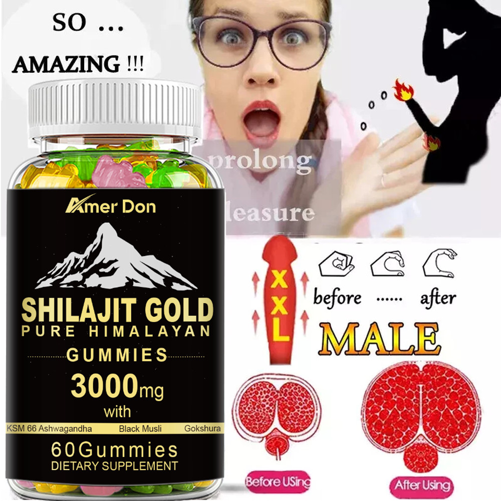 #1 BEST-MALE ENLARGER THICKER LONGER BIGGER 4″ GROWTH ENLARGEMENT 60 GUMMIES