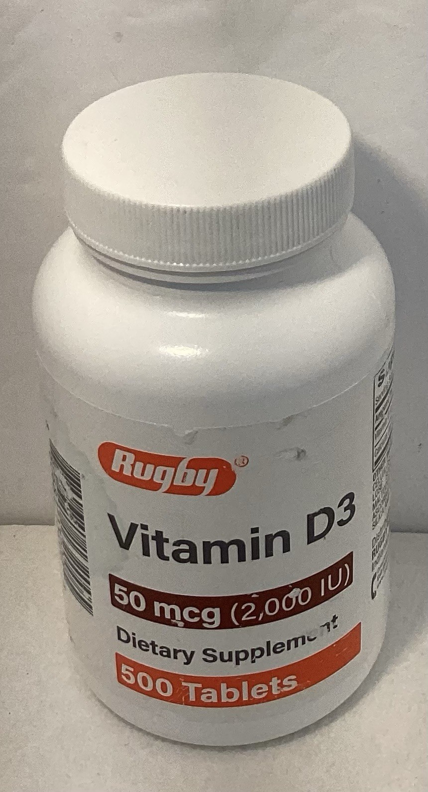 Rugby Vitamin D3 50mcg(2,000lU) 500tablets Exp 05/27- 500 Tablets