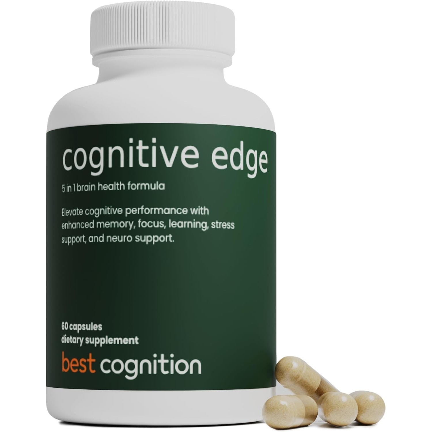 Natural Brain Support Supplement  Memory, Focus, Stress, Relaxation Ashwagandha,