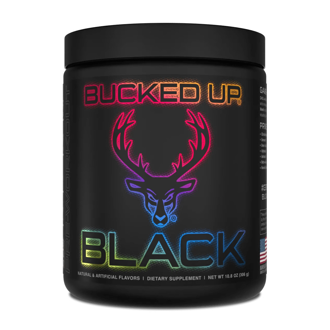 Bucked Up Black Pre-Workout Powder Muscle Recovery, Energy & Focus – 30 Servings