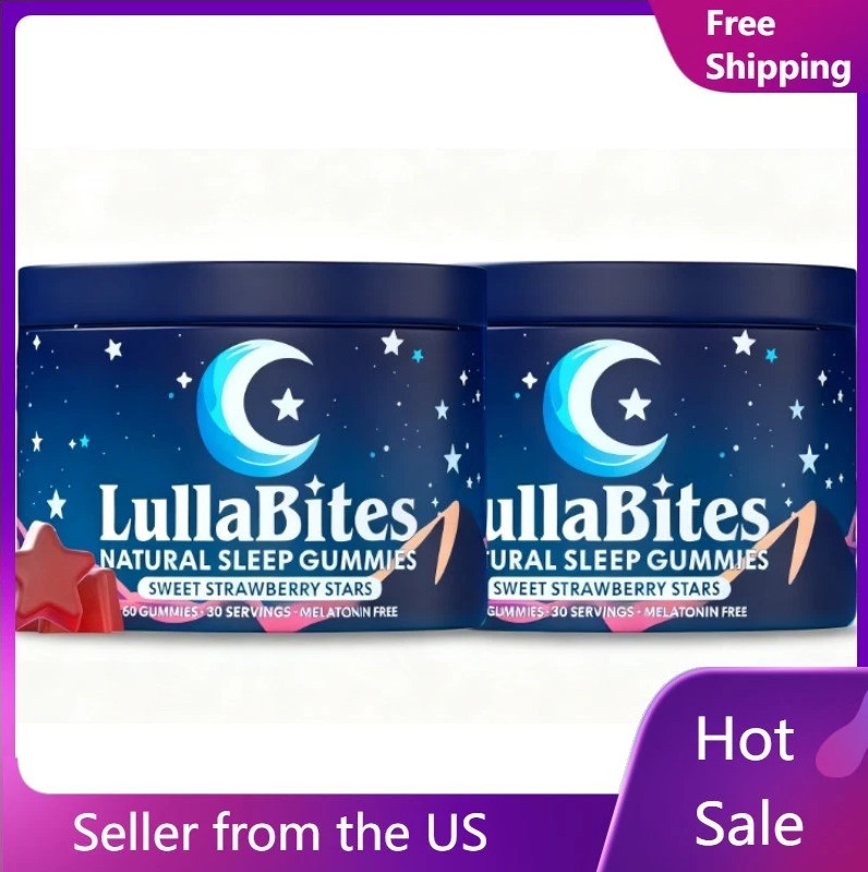 LullaBites – Natural Sleep Gummies – Made in USA – With 5-HTP- 2Pack