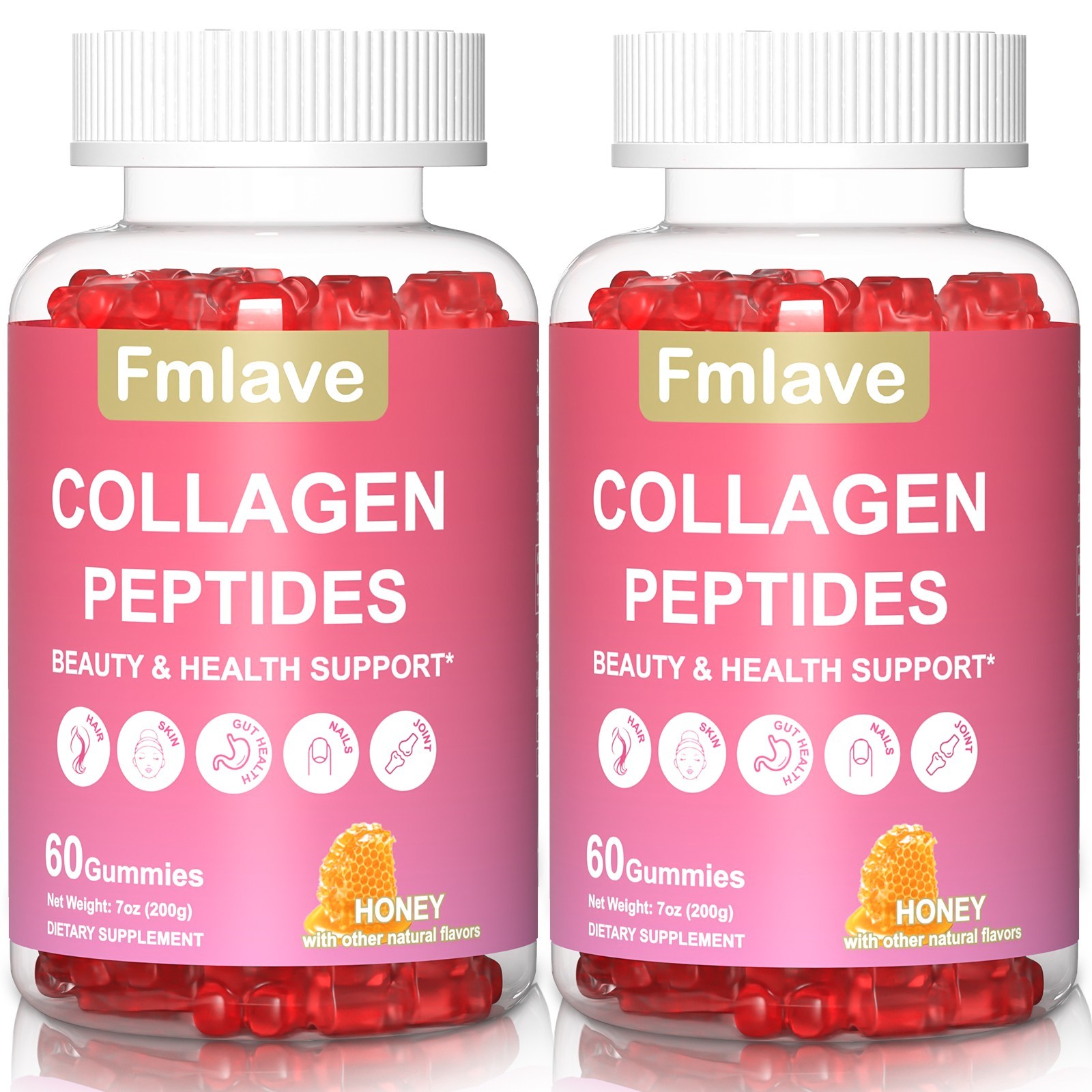2set Collagen Gummies 1500mg for Hair, Skin & Nails, Premium Collagen Supplement