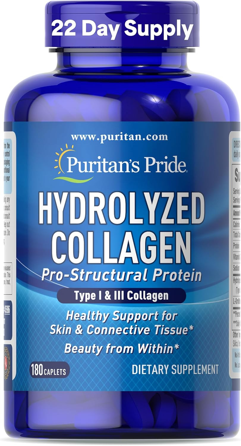 Hydrolyzed Collagen Pro-Structural Protein for Men and Women 1000mg, Dietary Sup