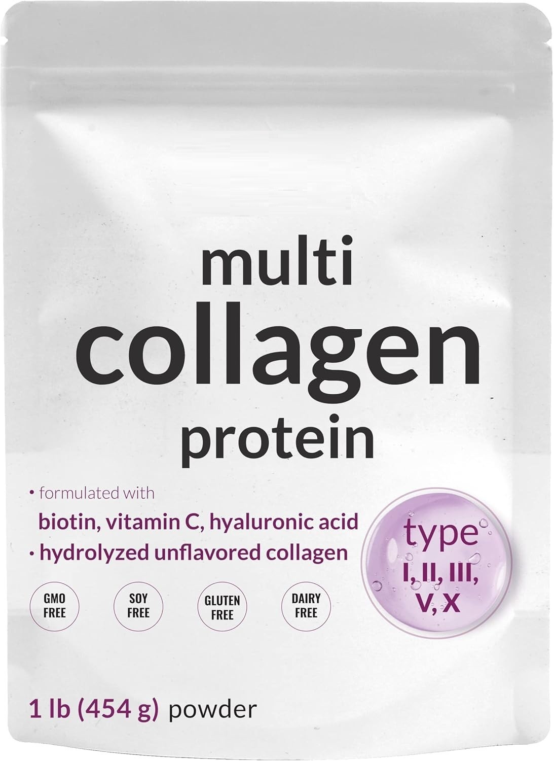Polvo Colágeno Peptides Con Proteína Para Cabello Piel Uñas Articulaciones 1Lb