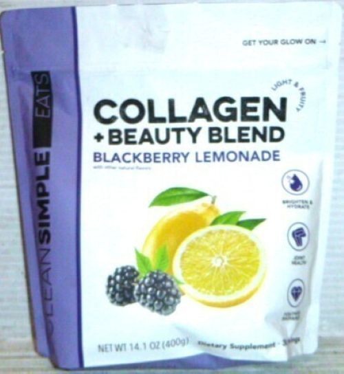 Clean Simple Eats Collagen Mix Blackberry Lemonade 12.5 oz 30 Servings EXP 10/26