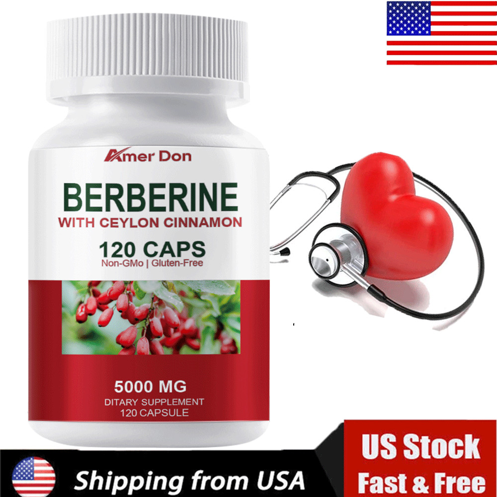 120x Premium Berberine HCL Extract 5000MG,Healthy Cholesterol, Anti-Inflammatory