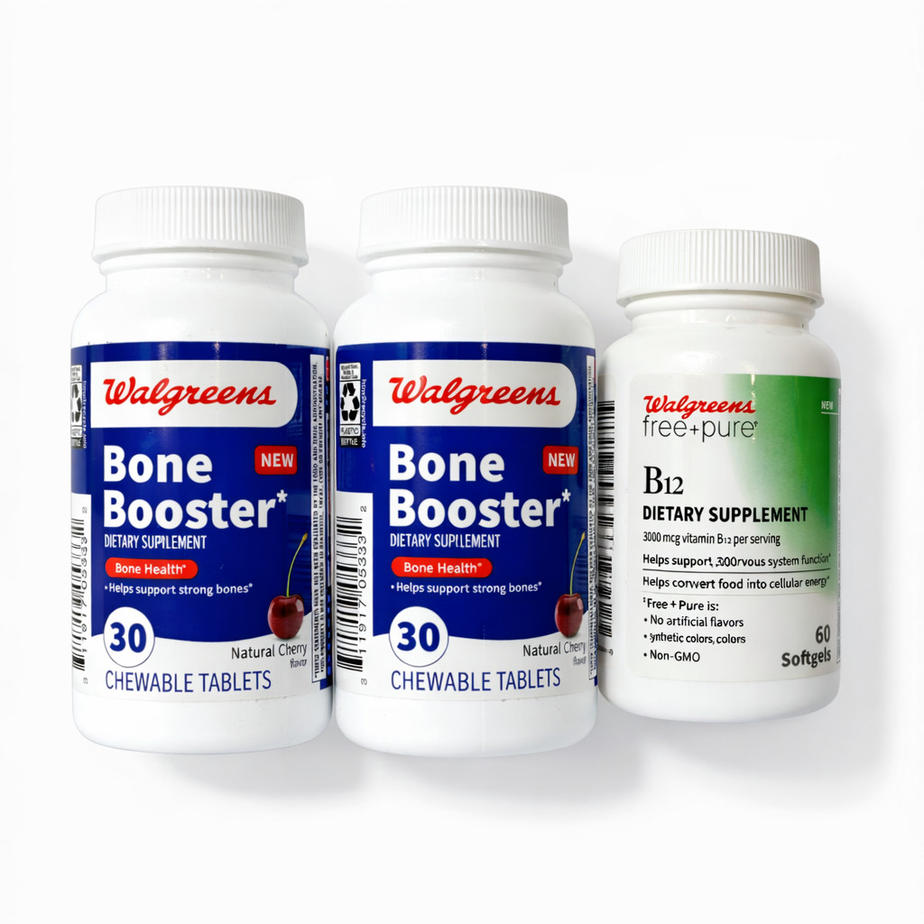 Walgreens Free + Pure Vitamin B12 3000 mcg 60 Softgels Energy Supplement 3 PACK