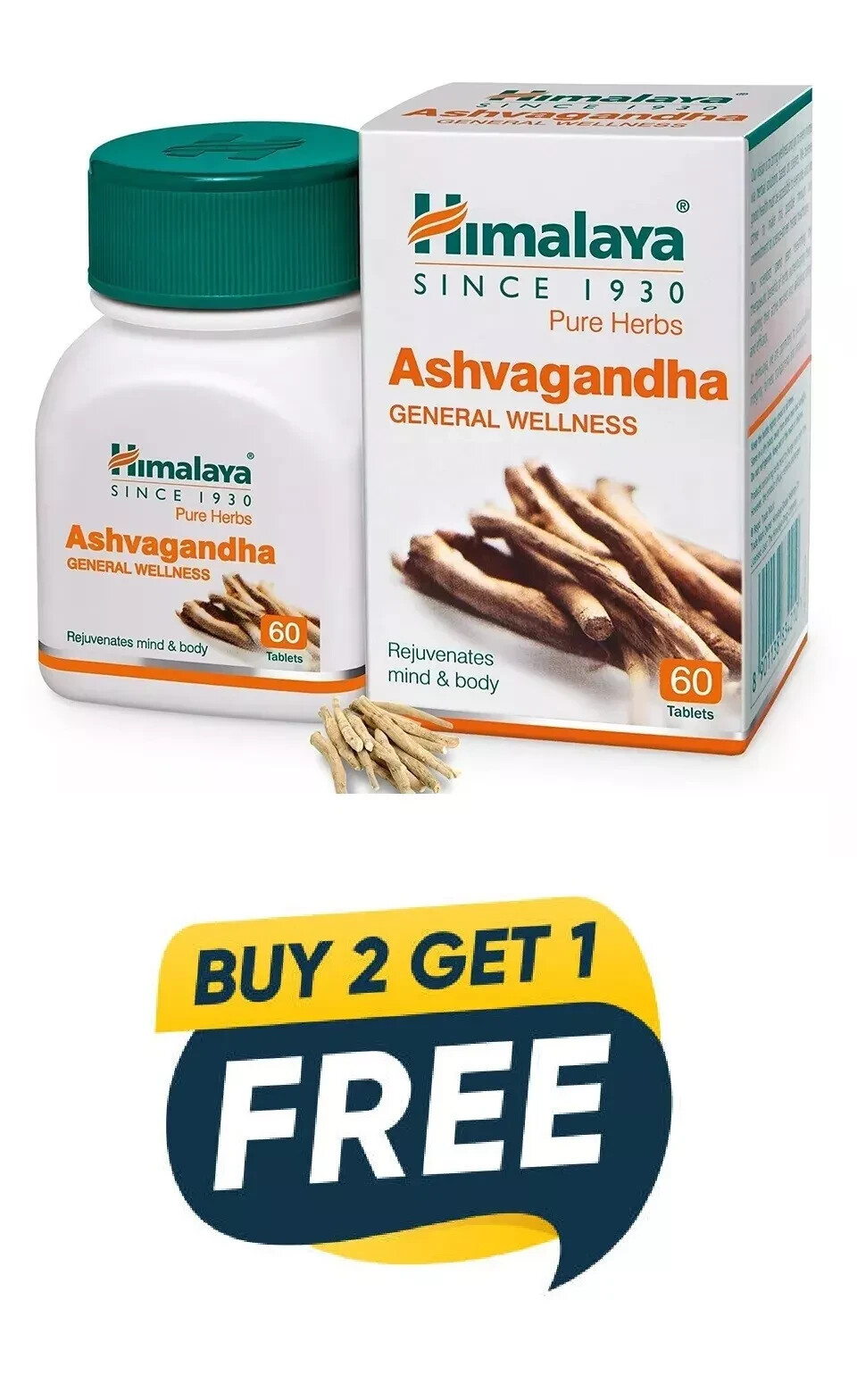 🌿 Ashwagandha Tablets | Buy 2 Get 1 Free | Stress Relief & Wellness Support 💚