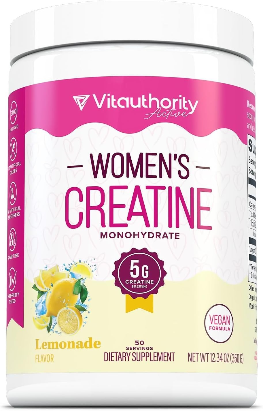Micronized Creatine Monohydrate Powder 5g Muscle Growth Support Lemonade Flavor