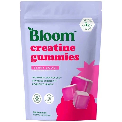 Bloom Nutrition Creatine 36 Gummies Berry Boost 5gram Per Serving Lean Muscle