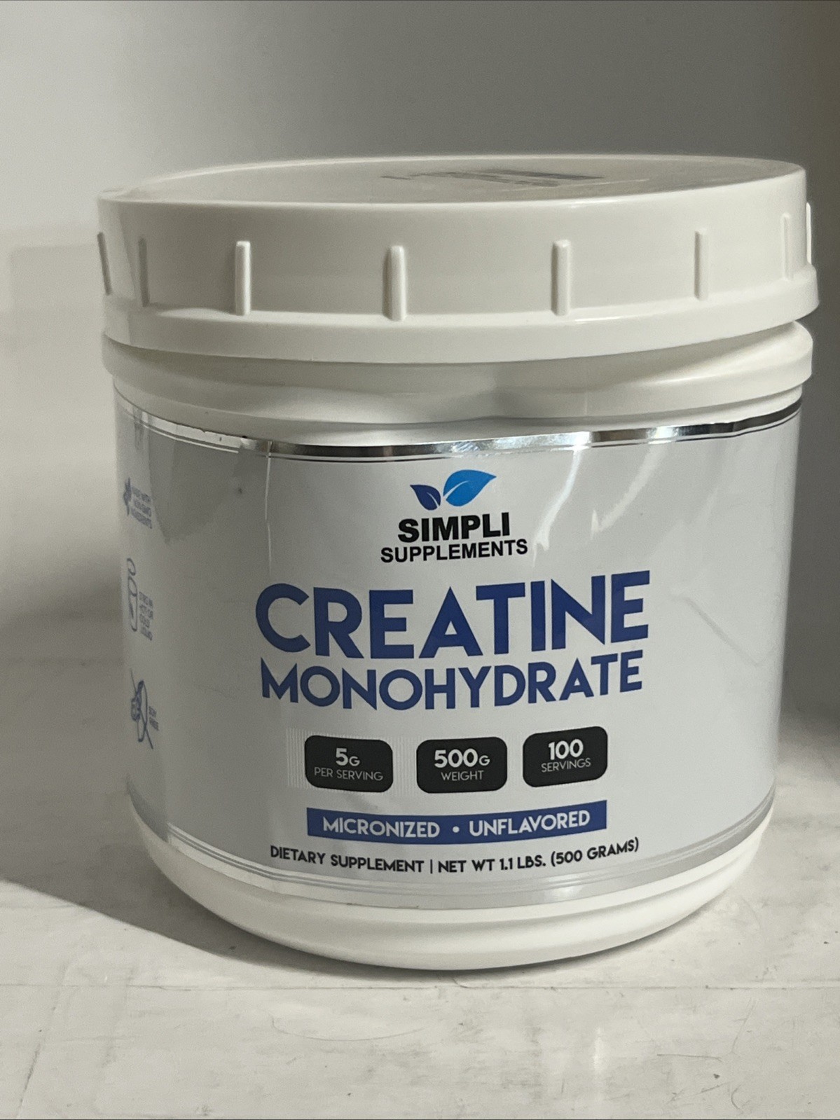 Simpli Supplements Pure Creatine Monohydrate (Micronized) – 500 Grams – 4/26