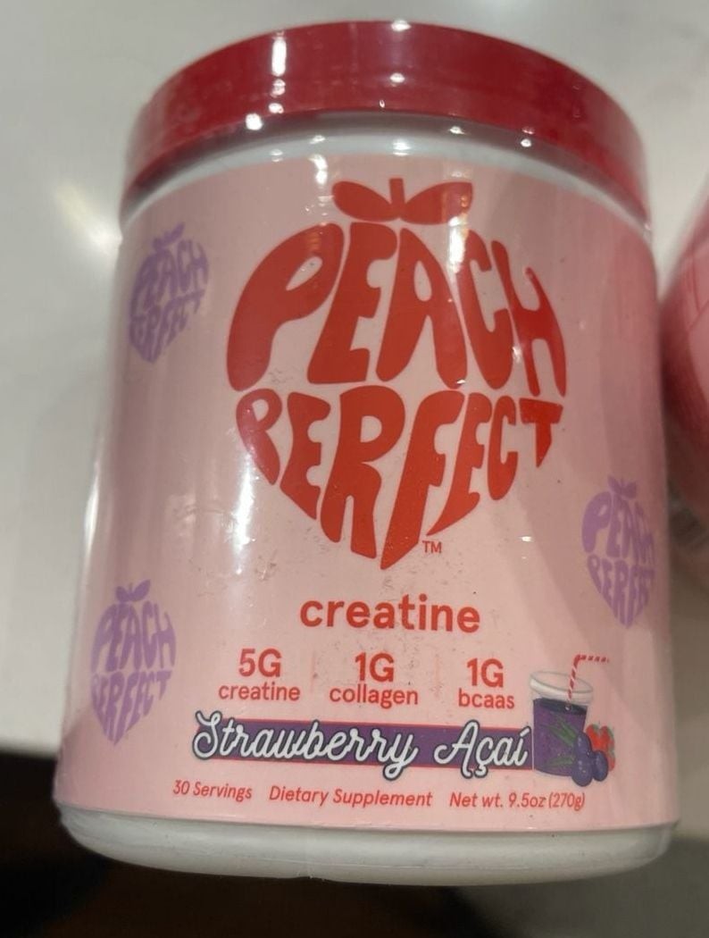 Peach Perfect Creatine Strawberry Acai Powder with Collagen and BCAAs (30 Servin