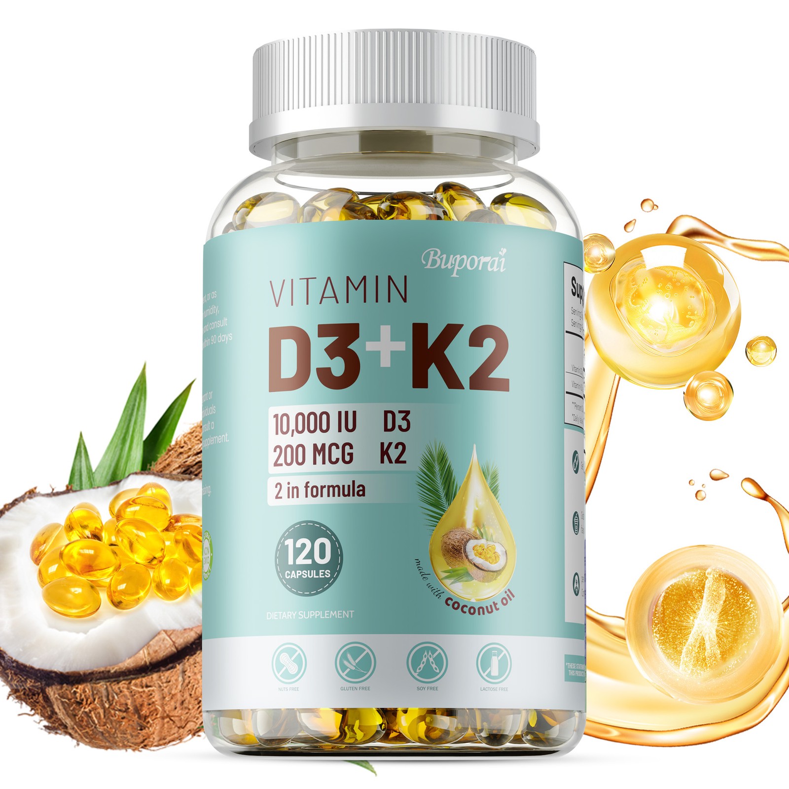 Vitamin D3 + K2-Immune & Metabolism Support-Bone & Joint Health,Boosts Immunity