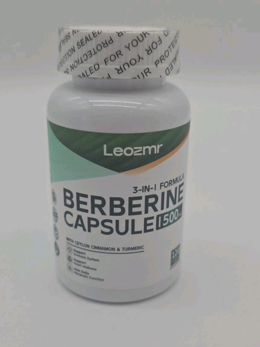 Berberine Capsules 1500MG 120 Caps  3-In-1 Formula Vegan Exp 9/26 Sealed
