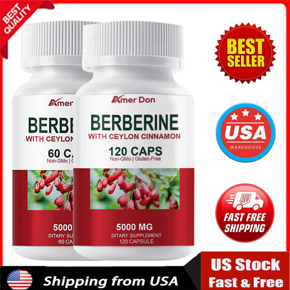 1-4Packs Berberine 5000mg High Abosorption For Blood Sugar Immune 3 Month Supply
