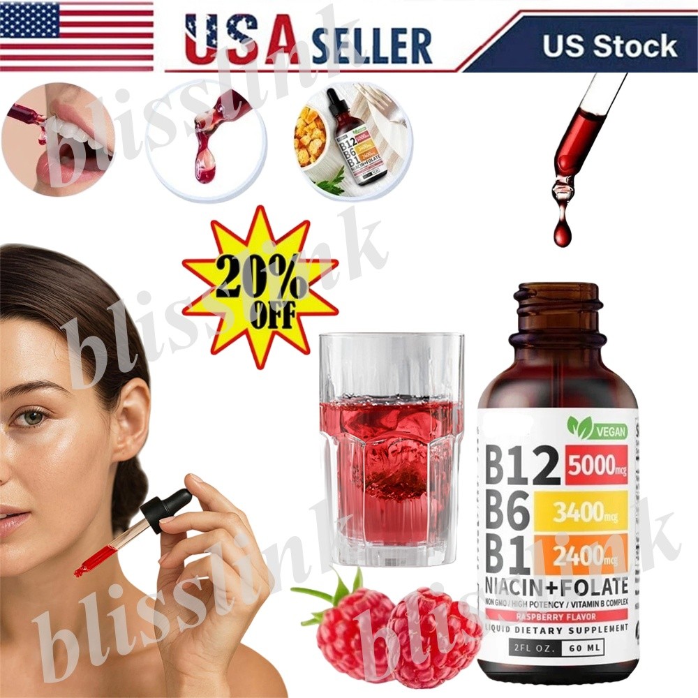 Vitamin B12 and B6 Liquid Drops, B12 Sublingual Vitamin B Complex Vitamin USA