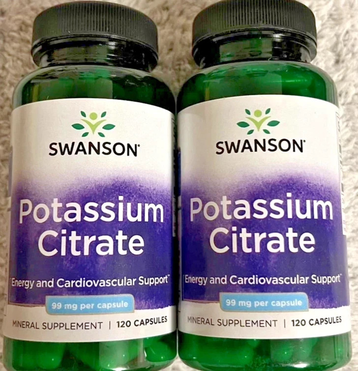 Potassium Citrate 2 pack 240caps (2×120) 99mg For Heart Cardiovascular, Kindney