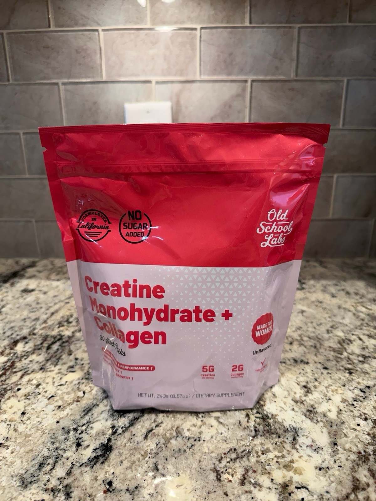 Old School Labs Creatine Monohydrate & Collagen Powder for Women, 5g, 30 Packs