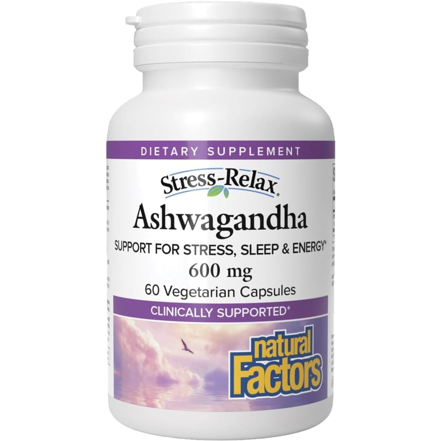 Natural Factors Stress-Relax KSM-66 Ashwagandha,60 Vegetarian Capsules
