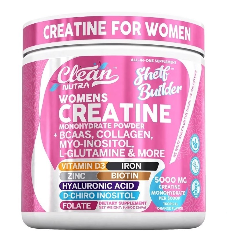 Women’s Creatine Powder w/ BCAAs, Collagen, Inositol – Clean Nutra Shelf Builder