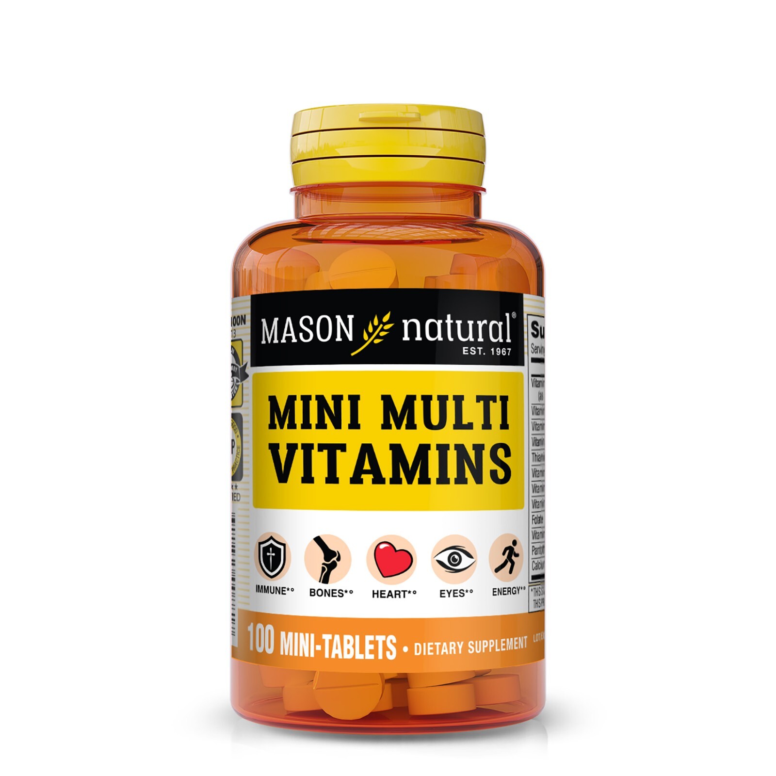 Mason Natural Daily Multiple Vitamins, Vitamins A, C, D3, E, B1, B2, B3, B6,