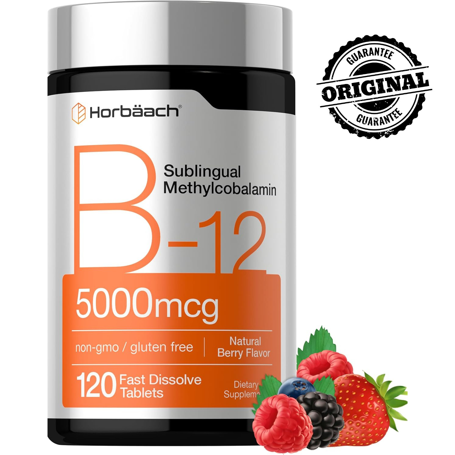 New B12 Sublingual Methylcobalamin | 5000mcg | 120 Dissolvable Tablets | by Horb