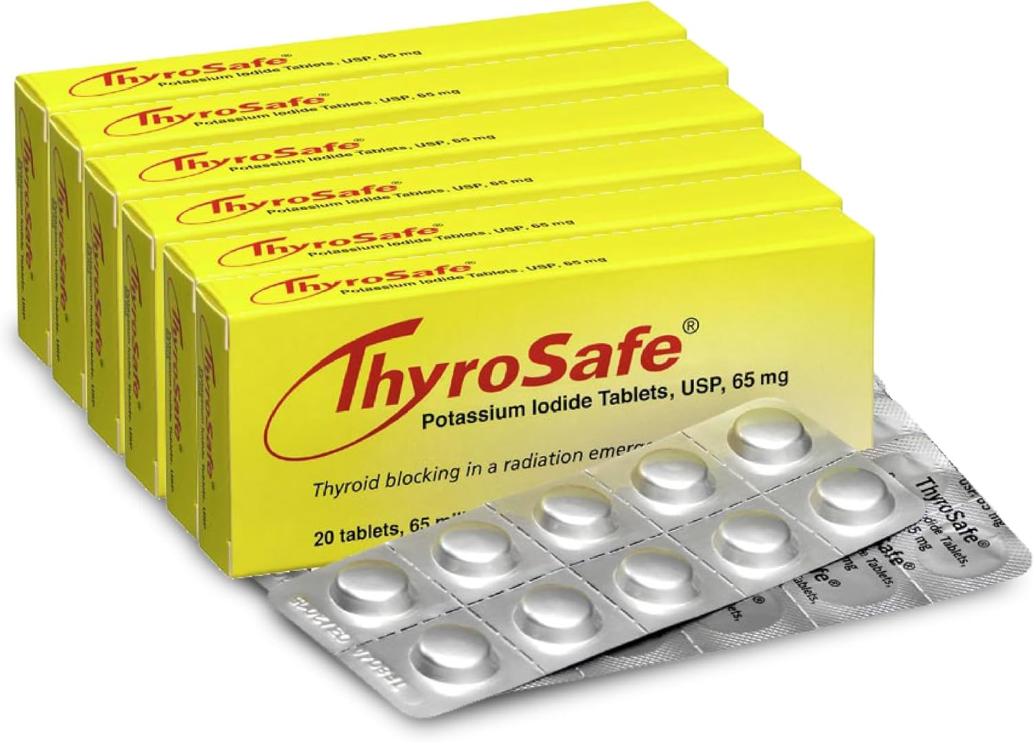 65mg Potassium Iodide Tablets (120 Pack) – Protects Your Thyroid from Nuclear Ra