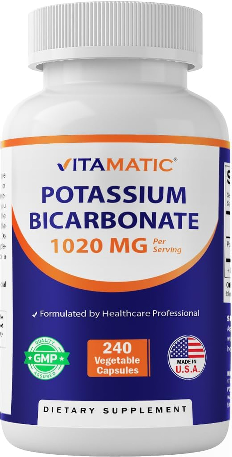 Vitamatic Potassium Supplement, 1020 mg, 240 Vegtable Capsules – Non-GMO – Glute