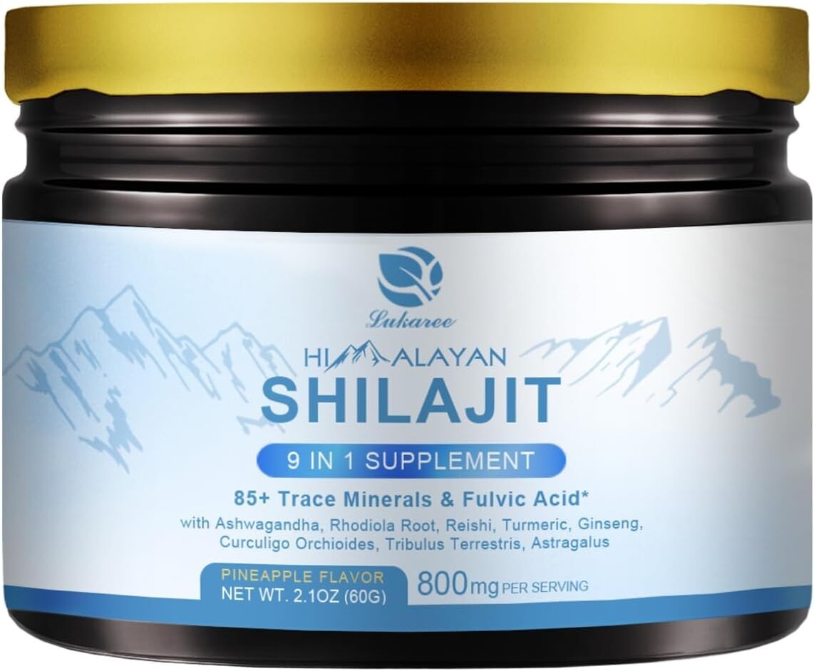 800Mg Himalayan Shilajit Resin, 9-in-1 Shilajit Supplement, 60gm