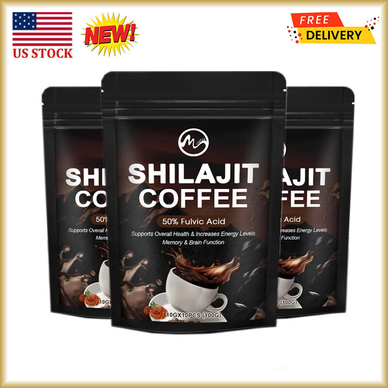 Shilajit Coffee with Organic Reishi,Chaga,Ashwagandha Fulvic Aid, Energy Boost