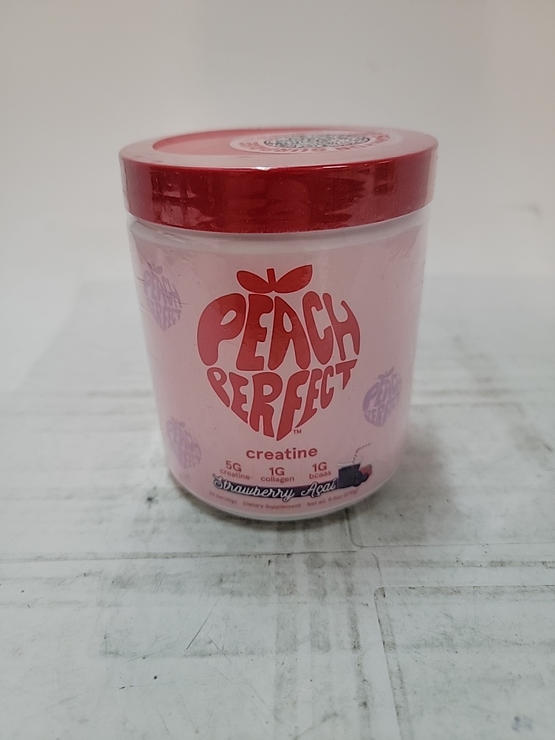 Peach Perfect Creatine Monohydrate Powder Glute Builder Strawberry Açaí Exp 6/27
