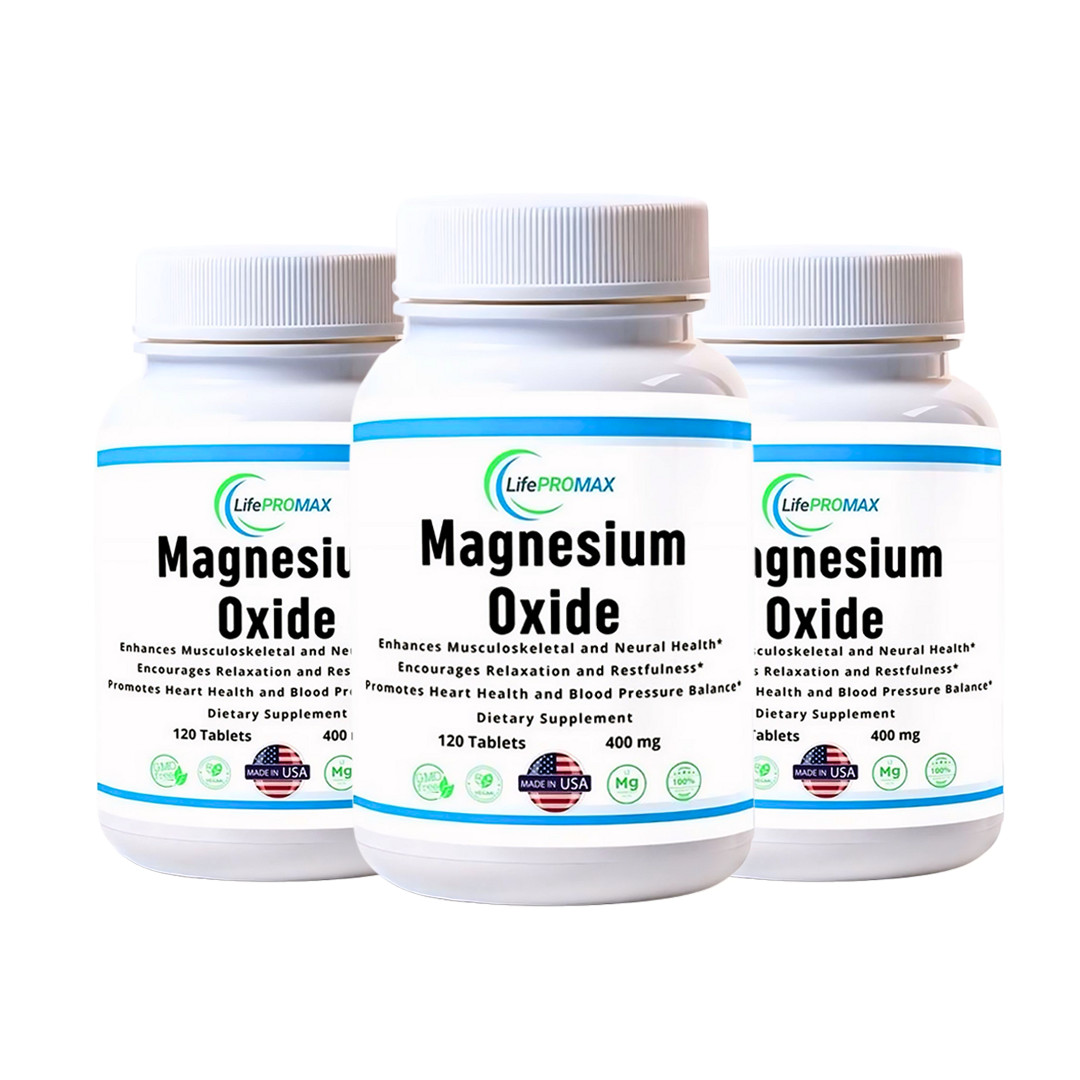 3 PACK Magnesium 400mg 120 tablets Dietary Supplement Immune Support