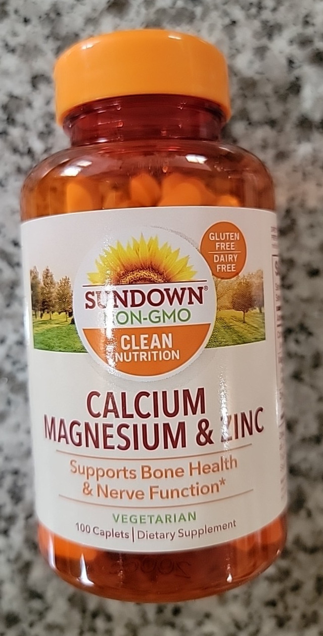 1 Sundown Calcium Magnesium Zinc 100 Caplets  Dietary Supplement Exp: 8/27