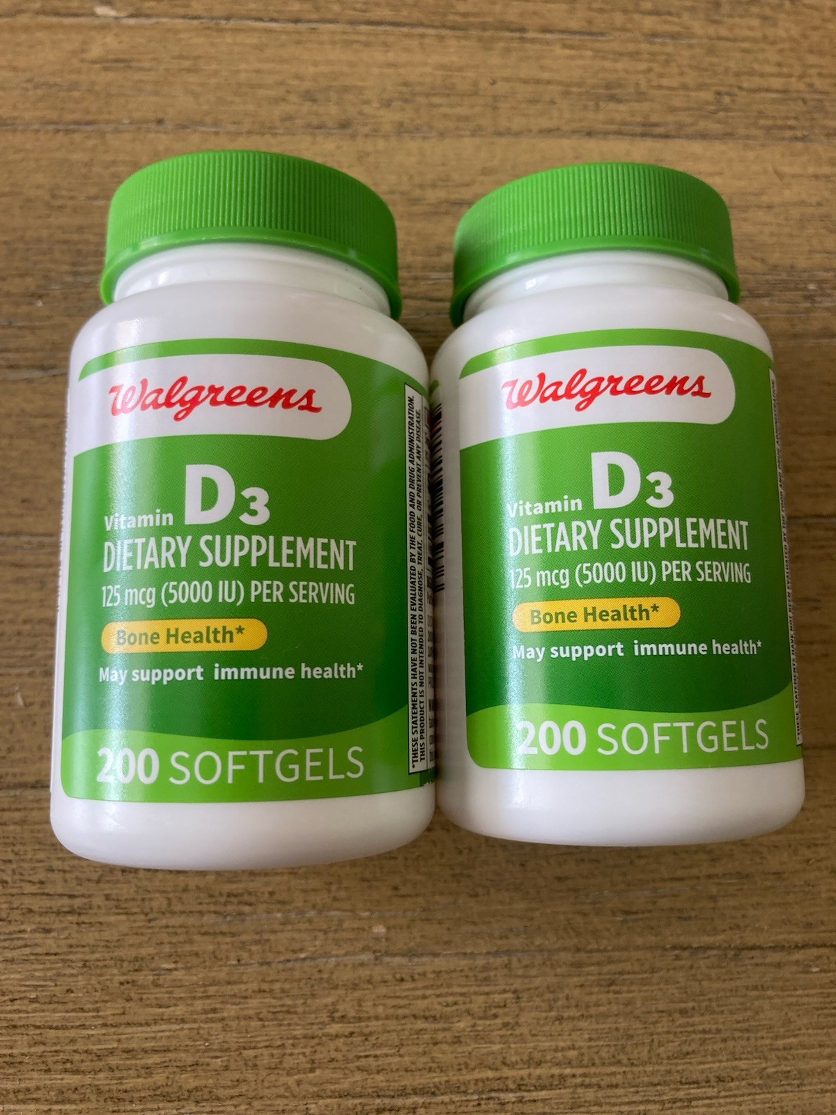 Walgreen’s Vitamin D3 5000 IU (125 mcg) 400 Softgels Immune & Bone Support NEW.