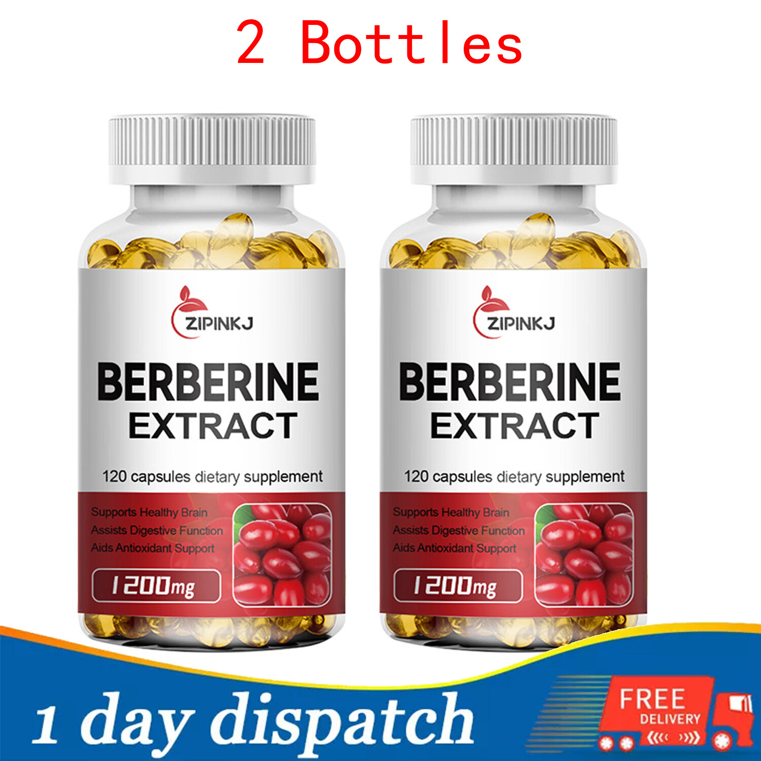 Premium Berberine HCL Pills 1200mg Plus Organic Ceylon Cinnamon – 240 Capsules