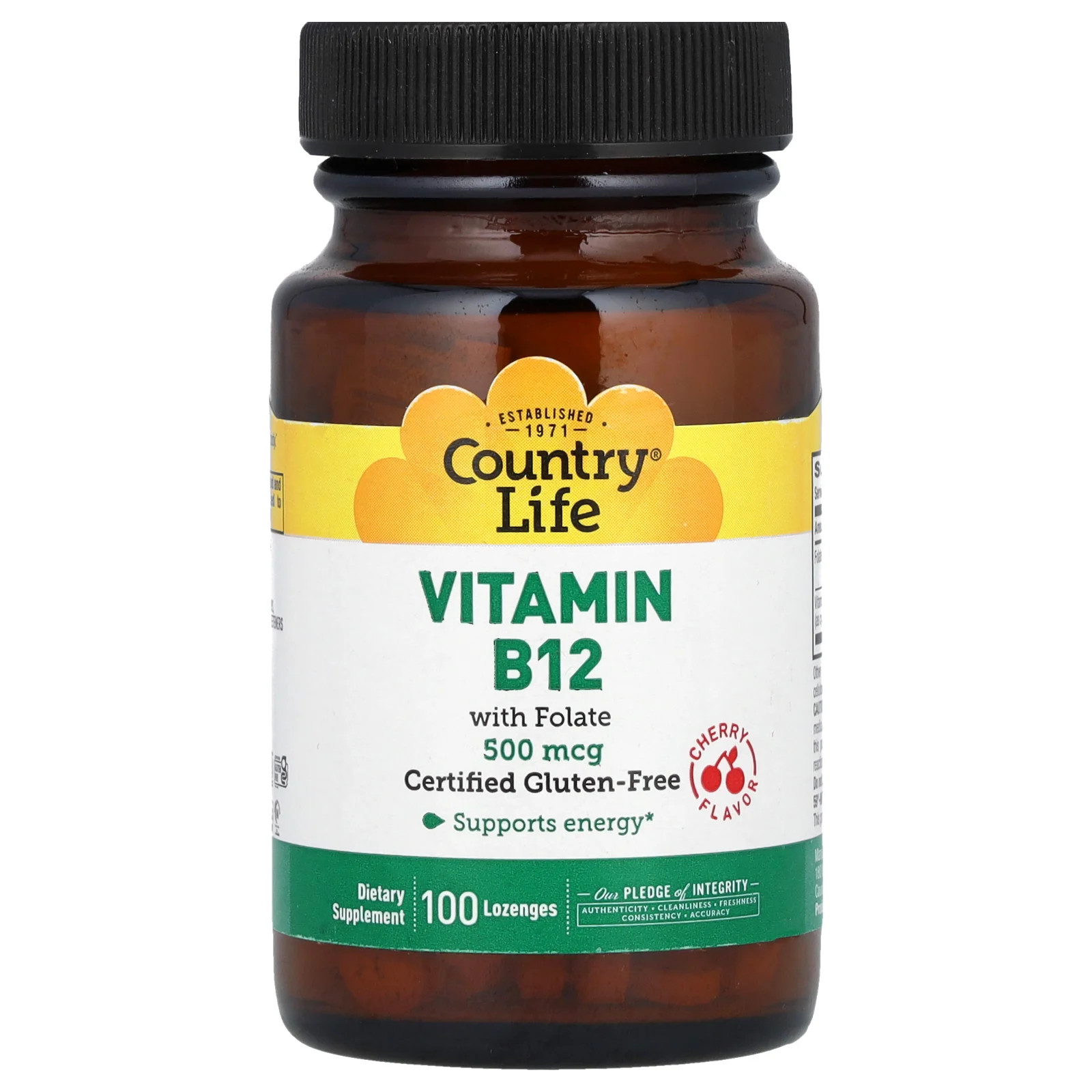 Vitamin B12 with Folate, Cherry, 100 Lozenges