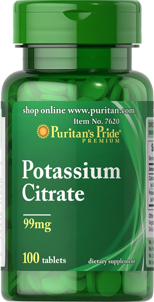 Puritan’s Pride Potassium Citrate 99 mg – 100 Tablets