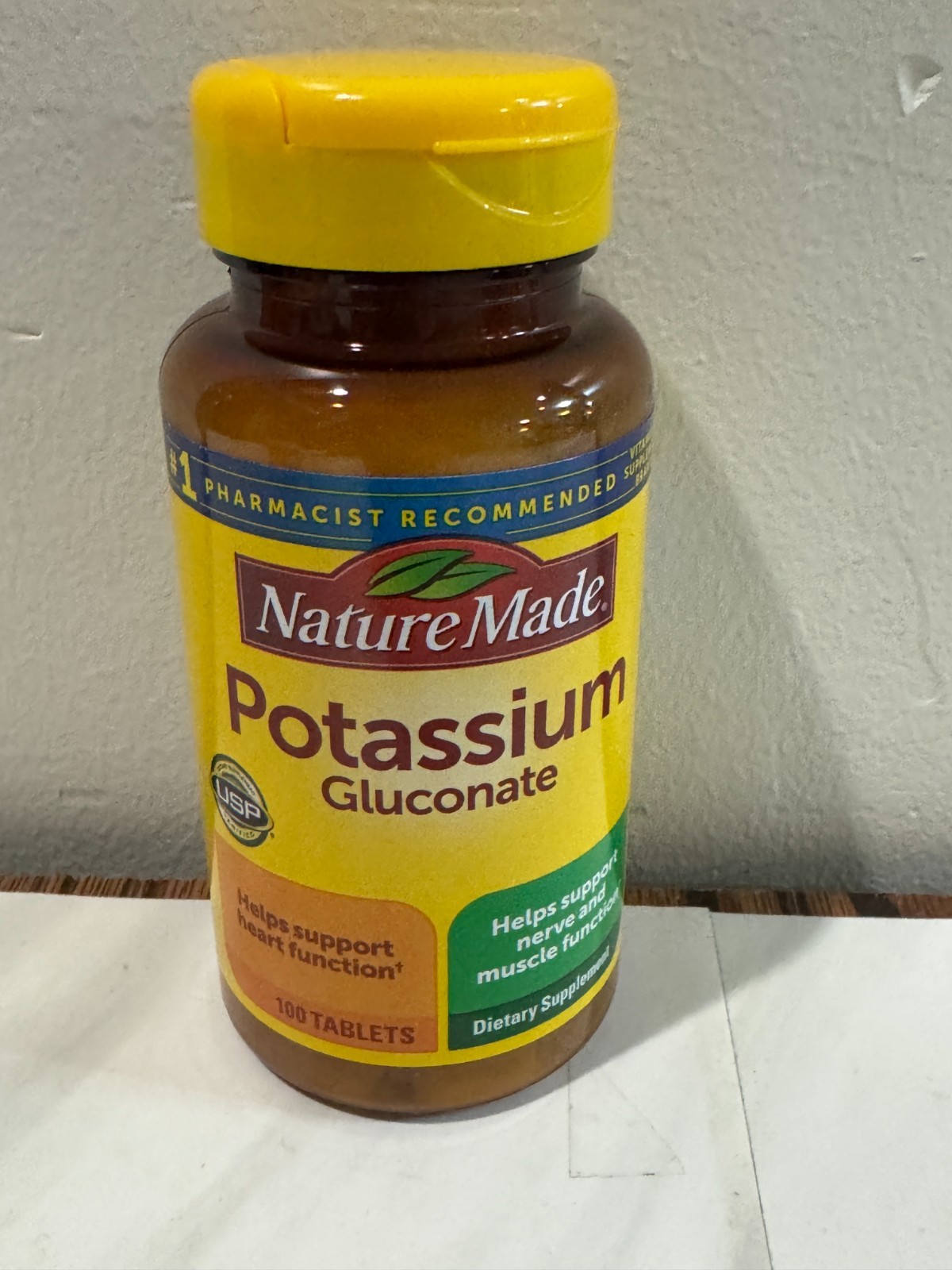 Nature Made Potassium Gluconate 550mg Dietary Supplement Heart Health 100 Tabs