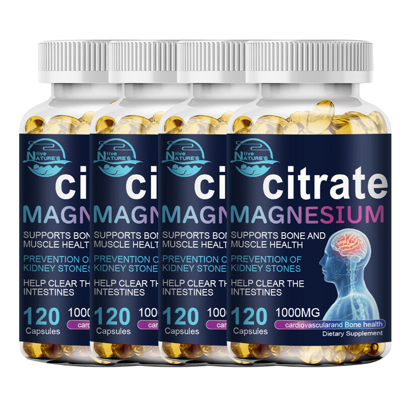 Magnesium Citrate Capsules 1000mg Supports Bone,Heart Health Citrato De Magnesio