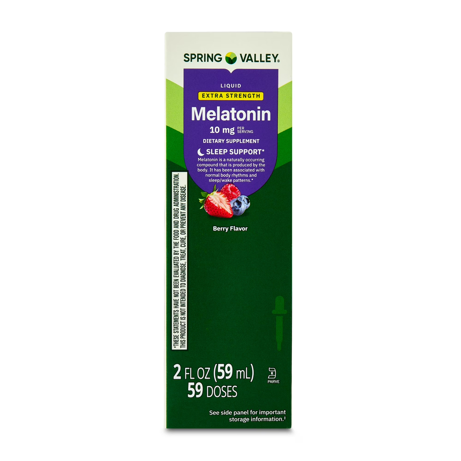 New Spring Valley Liquid Melatonin Dietary Supplement, 10 mg, 2 fl oz