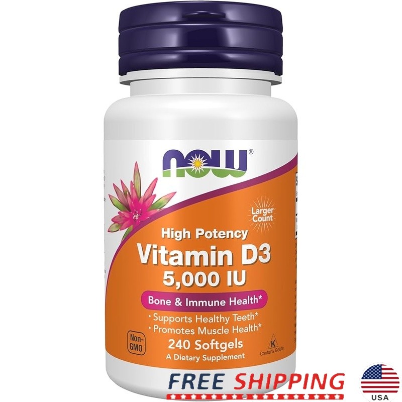 High Potency Vitamin D3 Softgels Immune Support Bone Health Non-GMO Halal Kosher