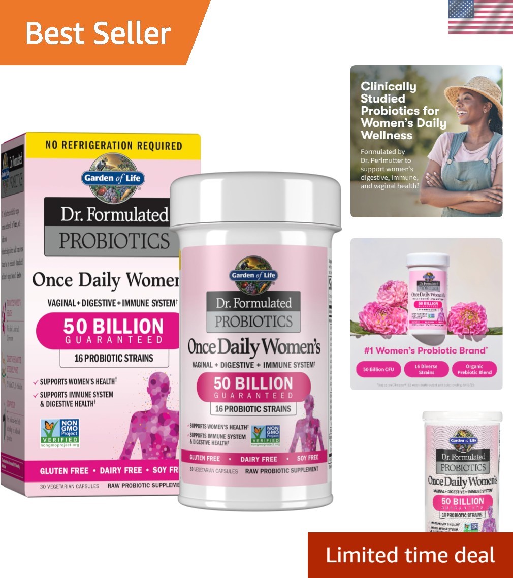 Once Daily Probiotics for Women – 50 Billion CFU, 16 Strains, Digestive & Vag…