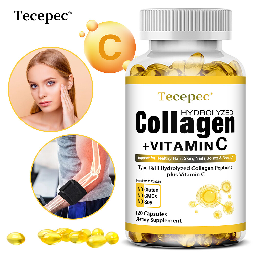Collagen+Vitamin C Capsules,Maintains Healthy Skin,Hair And Nails,Anti Aging