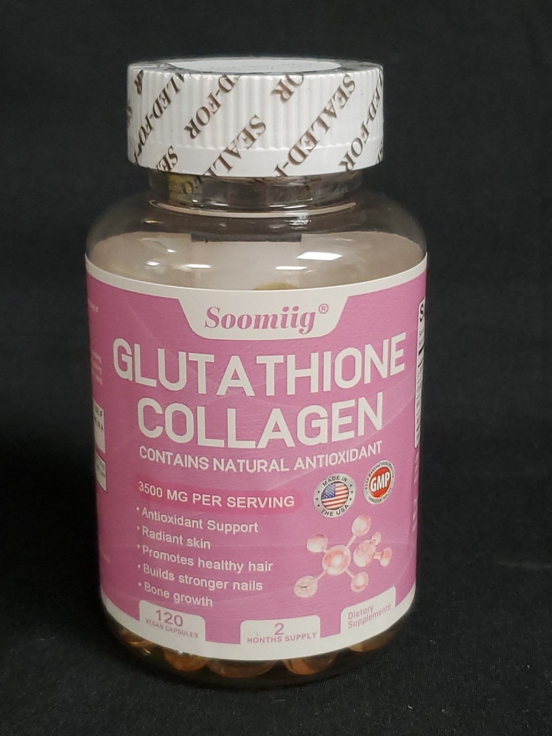 Glutathione Collagen Antioxidant Anti-Aging 120 Capsules Exp.08/2027 NEW