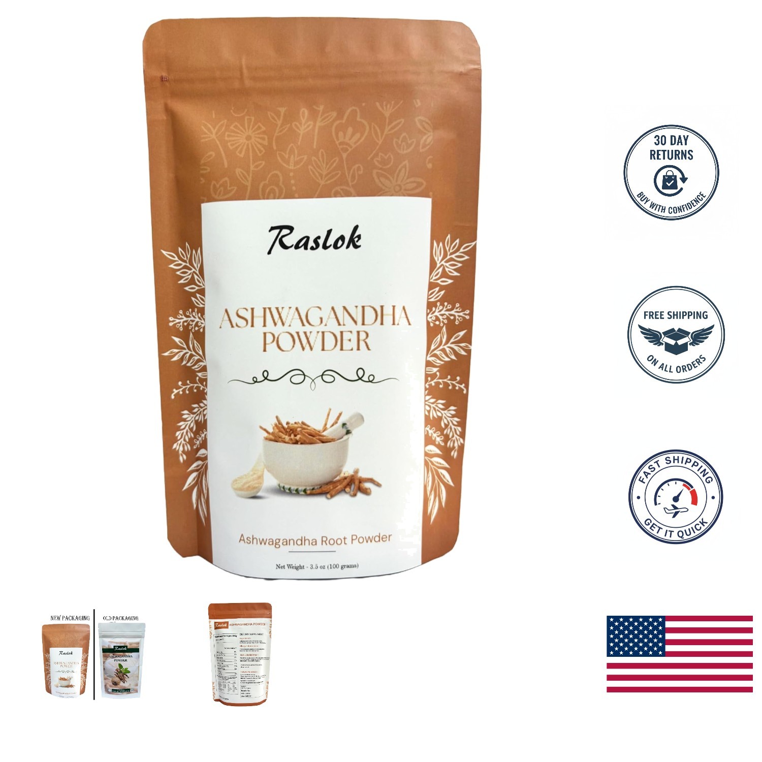 Finest 3.52 Oz Ashwagandha Root Powder – , Raw & Stress Relief Adaptogen