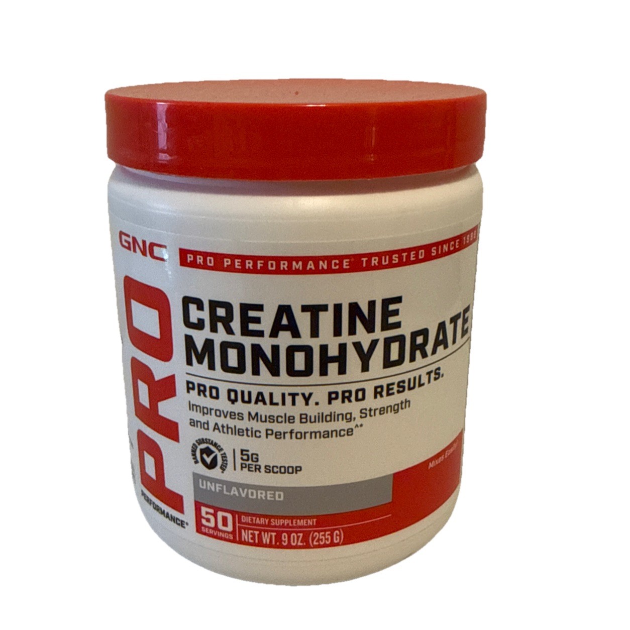 GNC PRO Performance Creatine Monohydrate Dietary Supplement Unflavored 9oz NEW