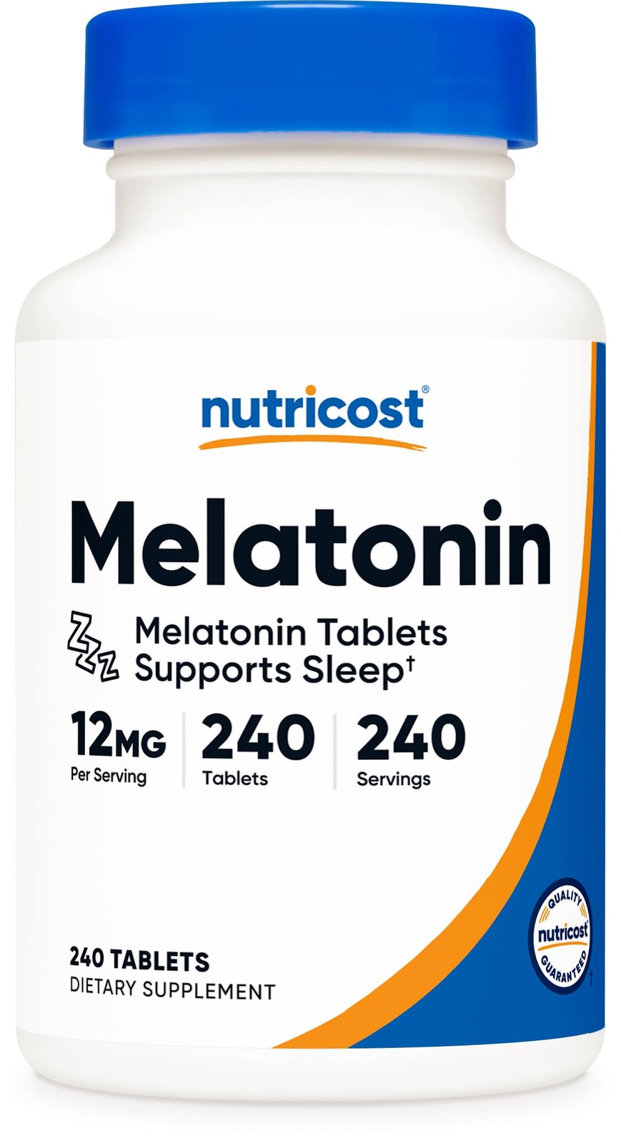 (EXP 08/2027) Nutricost Melatonin 12mg 240 Tablets – 12mg Per Serving