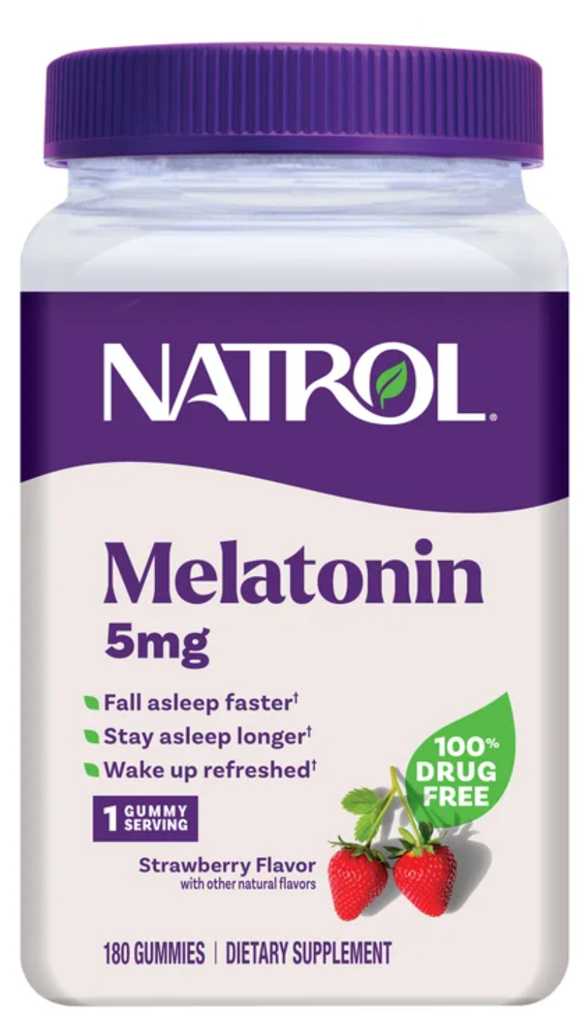 Natrol Melatonin Gummies 5mg 180 Count Sleep Aid Strawberry Drug Free Fast Actin