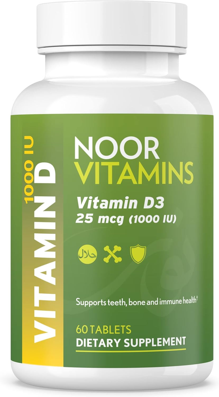 Halal Vitamin D, Halal Vitamin D3, 1000 IU Tablets, Supports Bone, Immune & H…