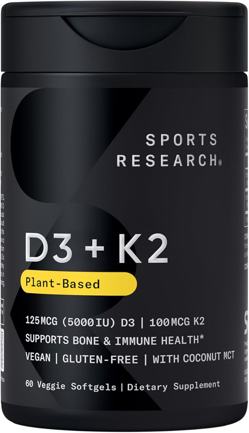 ® Vitamin D3 + K2 W/ Coconut Oil – Vegan Vitamin D 5000Iu & Mk7 Vitamin K 100Mcg